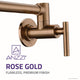 Braccia Series 24" Wall Mounted Pot Filler in Rose Gold