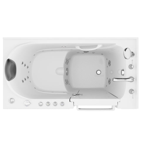 AZ2853RWD-CP - ANZZI Coupe Premier 53 - 60 in x 28 in. Right Drain Air and Whirlpool Jetted Walk-in Tub in White