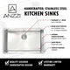 ANZZI VANGUARD Undermount 32 in. Single Bowl Kitchen Sink with Sails Faucet in Brushed Nickel