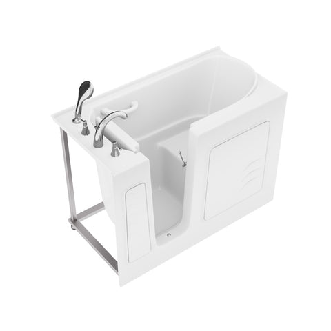 ANZZI Value Series 26 in. x 53 in. Left Drain Quick Fill Walk-In Soaking Tub in White