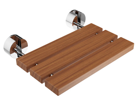 SSP-D-7-BN - SteamSpa Leisure 20 in. Teak Wall Mounted Folding Shower Seat