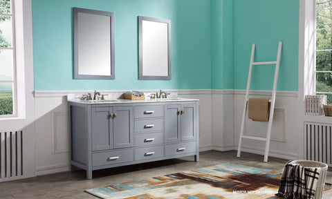 Chateau 72 in. W x 36 in. H Bathroom Bath Vanity Set in Rich Gray