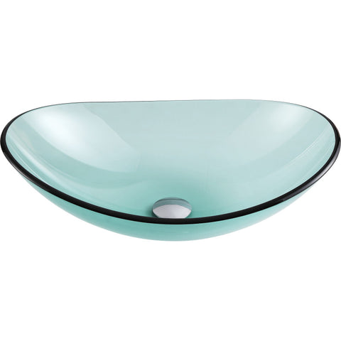 LSAZ076-022 - ANZZI Major Series Deco-Glass Vessel Sink in Lustrous Green with Crown Faucet in Polished Chrome