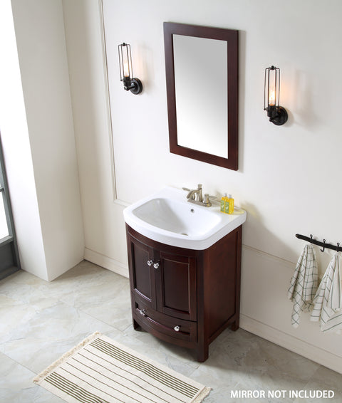 Montresor 24 in. W x 34 in. H Bathroom Vanity Set in Rich Walnut