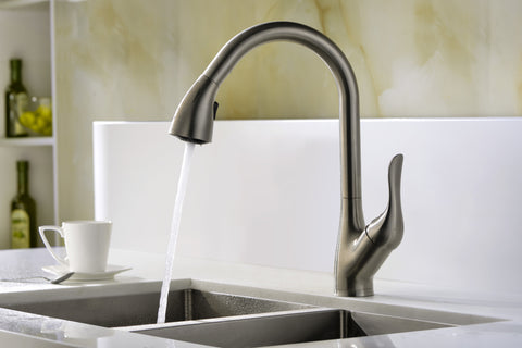 Accent Series Single-Handle Pull-Down Sprayer Kitchen Faucet in Brushed Nickel