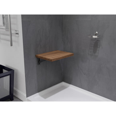 AC-AZ8209 - ANZZI Shoren 16.93 in. Teak Wall Mounted Folding Shower Seat