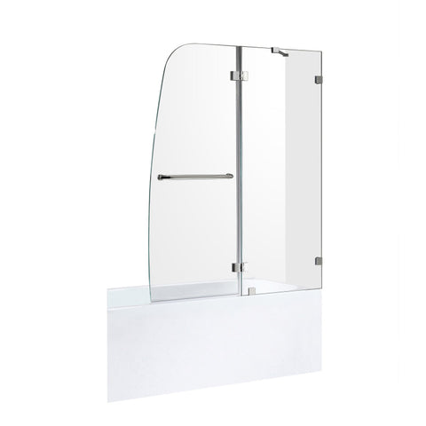 ANZZI 5 ft. Acrylic Rectangle Tub With 48 in. by 58 in. Frameless Hinged Tub Door