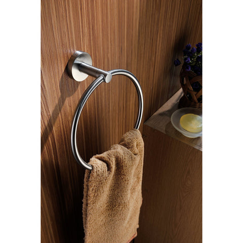 AC-AZ005BN - ANZZI Caster Series Towel Ring in Brushed Nickel