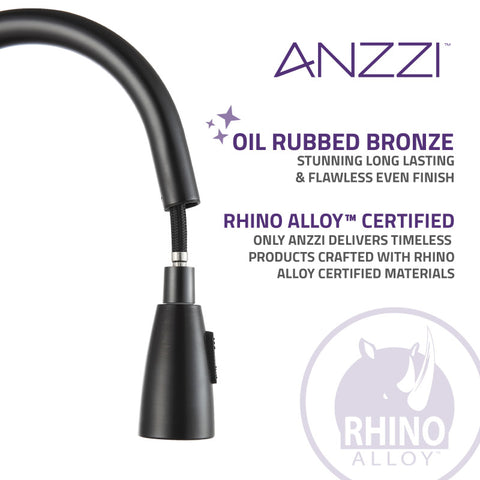 ANZZI Sire Single-Handle Pull-Out Sprayer Kitchen Faucet