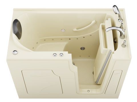 ANZZI Coupe Premier 53 - 60 in x 28 in. Right Drain Air Jetted Walk-in Tub in Biscuit