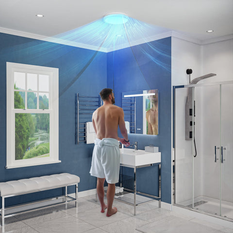 EF-AZ107WH - ANZZI Midnight Series 100 CFM Ceiling Mount Bathroom Exhaust Fan with Brilliant LED Panel Light and Cozy Night Light