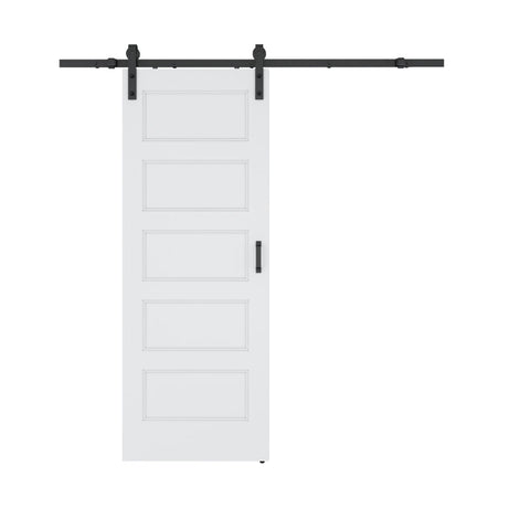 ID-AZBD08 - ANZZI ANZZI 5 Patio Wood Barn Doors - Durable Construction and Easy Installation - White Color Paint with Hardware Kit - Ideal for Home, Office, and More - (36x84'')