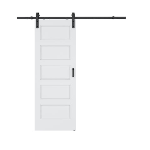 ID-AZBD08 - ANZZI ANZZI 5 Patio Wood Finish Barn Doors - Durable Construction and Easy Installation - White Color Paint with Hardware Kit - Ideal for Home, Office, and More - (36x84'')