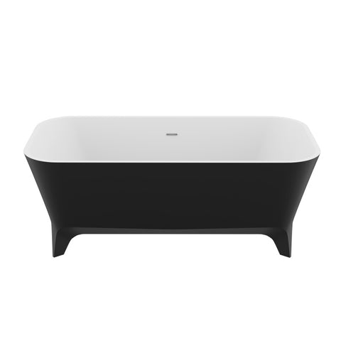 ANZZI Nightshade 63 in. Solid Surface Freestanding Bathtub in Matte Black