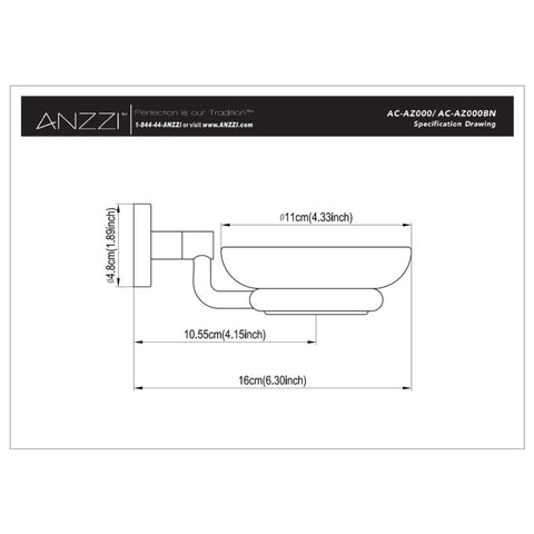 ANZZI Caster Series Soap Dish