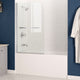 ANZZI 60 in. L x 32 in. W Left Drain Tub in White and 34 in. W x 58 in. H Frameless Tub Door in Polished Chrome Finish