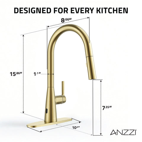 Adela Series Modern Touchless Pull-Down Kitchen Faucet