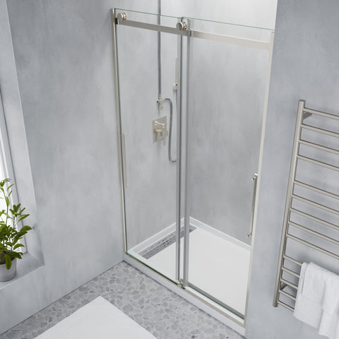 ANZZI Stellar Series 48 in. x 76 in. Frameless Sliding Shower Door with Handle