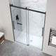 Stellar Series Sliding Frameless Shower Door  with Alcove Shower Base