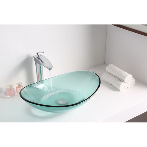 LS-AZ076 - ANZZI Major Series Deco-Glass Vessel Sink in Lustrous Green