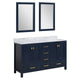 VT-MRCT0060-NB - ANZZI Chateau 60 in. W x 22 in. D Bathroom Vanity Set in Navy Blue with Carrara Marble Top with White Sink