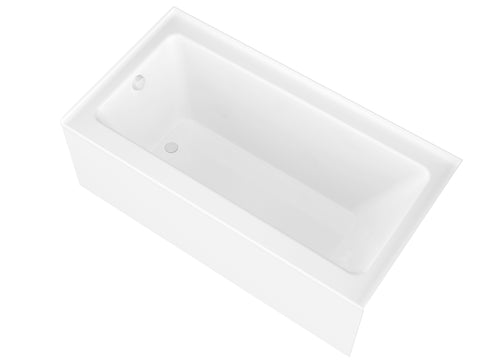 60 in. L x 32 in. W x 79 in. H Left Drain White Rectangular Tub with Frameless Hinged Tub Door in Polished Chrome Finish