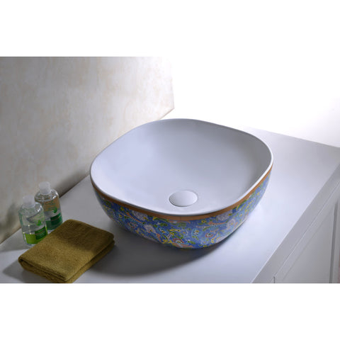 LS-AZ244 - ANZZI Byzantian Series Ceramic Vessel Sink in Byzantine Mosaic Finish