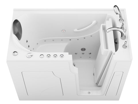 ANZZI Coupe Premier 53 - 60 in x 28 in. Right Drain Air and Whirlpool Jetted Walk-in Tub in White