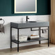 Siena 48 in. Console Sink in Matte Black with Matte Grey Counter Top