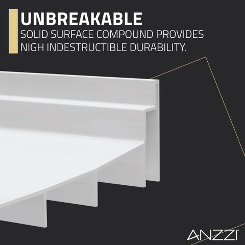 ANZZI Alexander 60 in. x 30 in. Shower Base in White