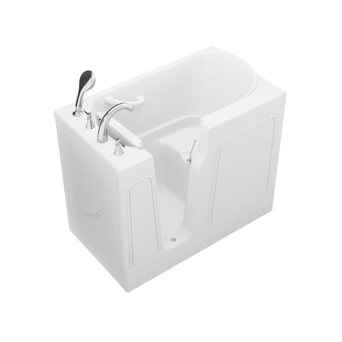 ANZZI Value Series 26 in. x 46 in. Left Drain Quick Fill Walk-in Soaking Tub in White