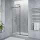 SD-FRLS05902BN - ANZZI Stellar Series 2 in. x 76 in. H Sliding Frameless Shower Door in Brushed Nickel with Tsunami Guard Tempered Glass