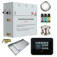 CON600BN - SaunaSpa Contractors Series 6kW Steam Bath Generator with Quickstart Continuous Steam, Black Digital Touch Pad, Built-in Auto-drain, Drain Pan, White LED light, and Aroma Steamhead in Brushed Nickel