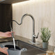 Modern 16 in. 1-Handle Touchless Pull-Down Kitchen Faucet in Brushed Nickel with Motion Sensor and Dual Spray Modes