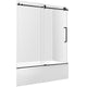 ANZZI 60 in. L x 30 in. W Right Drain Tub in White and 60 in. W x 62 in. H Frameless Sliding Tub Door in Matte Black Finish