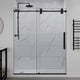 ANZZI 60" x 76" Frameless Sliding Shower Door, 3/8" TSUNAMI GUARD Glass, Exposed Rollers and RHINO ALLOY Hardware, Matte Black