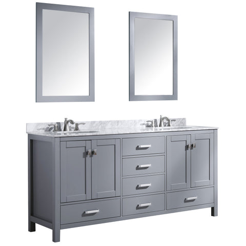 V-CHN013-72 - ANZZI Chateau 72 in. W x 36 in. H Bathroom Bath Vanity Set in Rich Gray