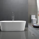 Chand Series 67 in. x 32 in. Flat Bottom Acrylic Freestanding Soaking Bathtub with Center Drain in Glossy White