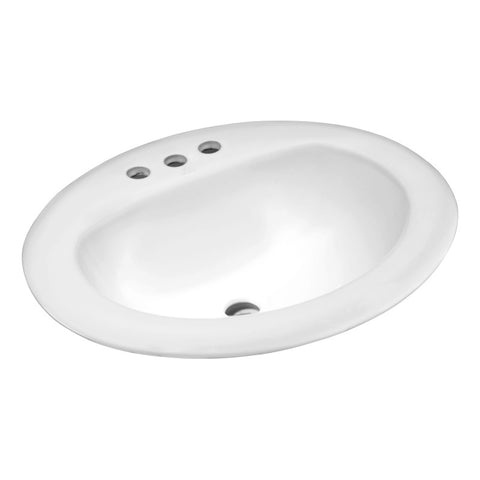 ANZZI Cadenza Series 20.5 in. Ceramic Drop In Sink Basin in White