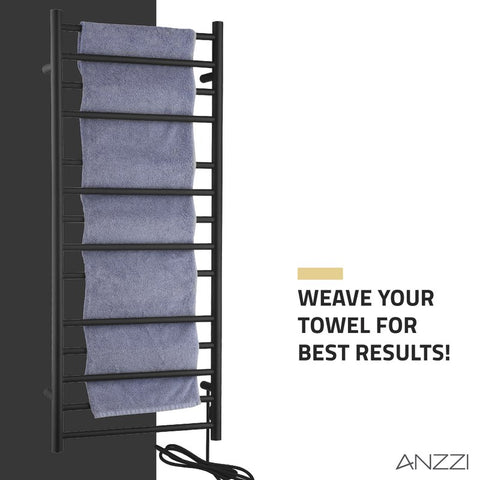 ANZZI Elgon 14-Bar Stainless Steel Wall Mounted Towel Warmer Rack