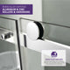 60 in. x 76 in. Frameless Sliding Shower Door with Handle in Chrome