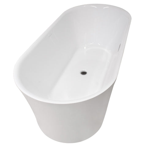 ANZZI Jericho Series 67" Air Jetted Freestanding Acrylic Bathtub in White