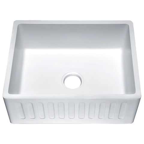 K-AZ222-1A - ANZZI Roine Farmhouse Reversible Glossy Solid Surface 24 in. Single Basin Kitchen Sink in White