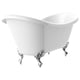 ANZZI 69.29” Belissima Double Slipper Acrylic Claw Foot Tub in White