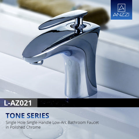 ANZZI Tone Series Single Hole Single-Handle Low-Arc Bathroom Faucet in Polished Chrome