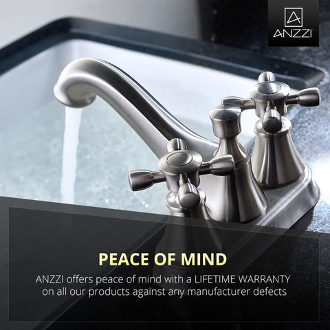 ANZZI Major Series 4 in. Centerset 2-Handle Mid-Arc Bathroom Faucet