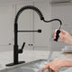 Ola Hands Free Touchless 1-Handle Pull-Down Sprayer Kitchen Faucet with Motion Sense and Fan Sprayer in Matte Black