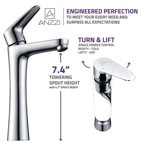 ANZZI Vivace Single Hole Single-Handle Bathroom Faucet