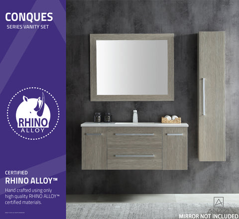 Conques 48 in. W x 20 in. H Bathroom Vanity Set in Rich Gray