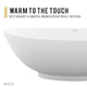 Ala Series 74 in. x 34 in. Flat Bottom Solid Surface Freestanding Soaking Bathtub with Center Drain in Matte White